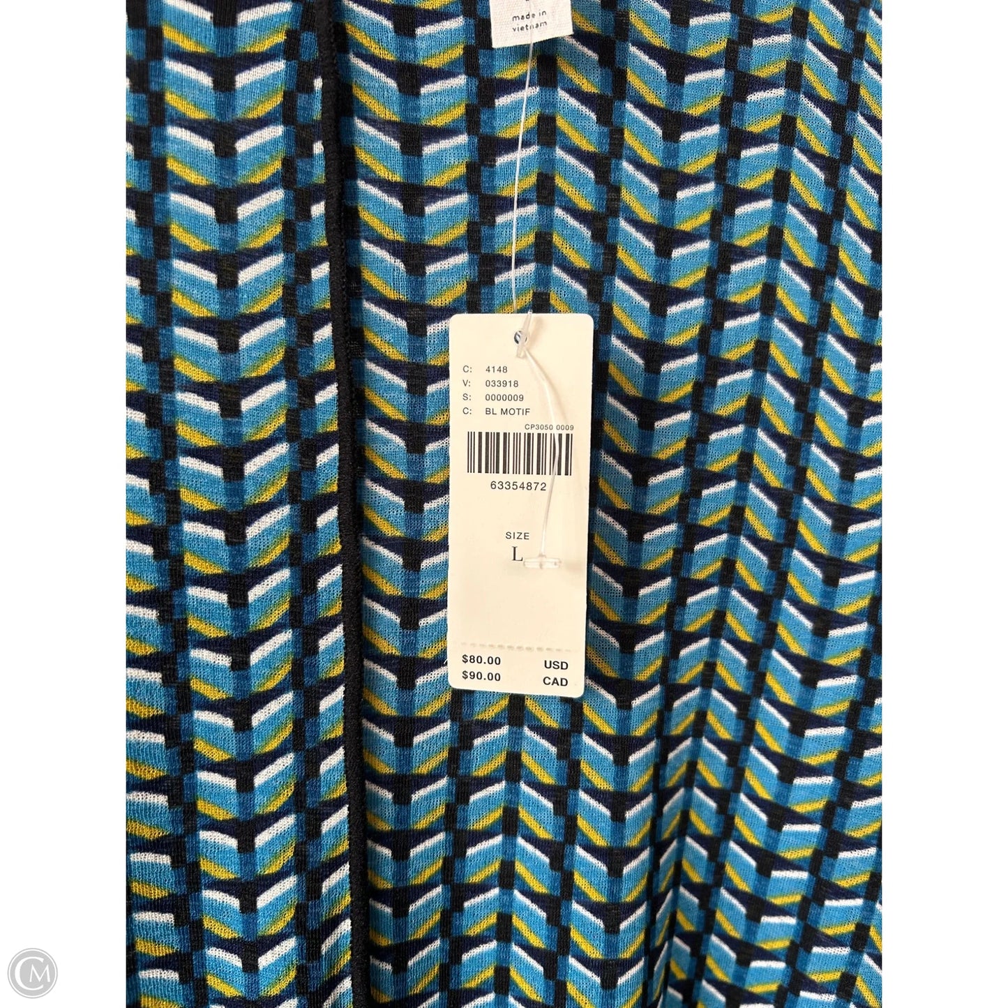 Top Long Sleeve By Daily Practice By Anthropologie In Black & Blue, Size: L