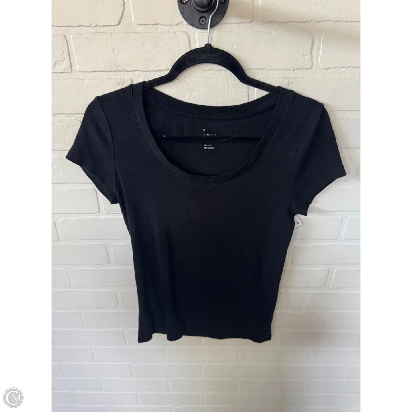 Top Short Sleeve Basic By A New Day In Black, Size: M