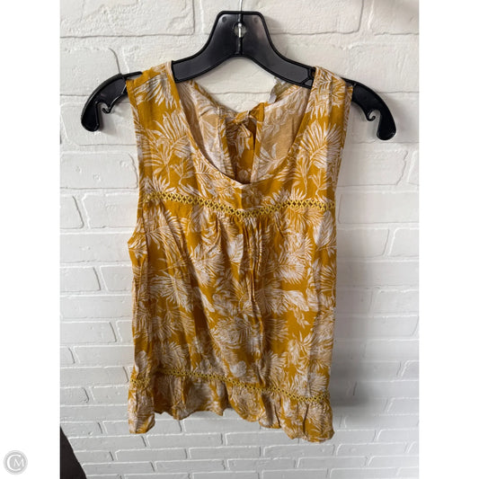 Top Sleeveless By Suzanne Betro In Yellow, Size: L