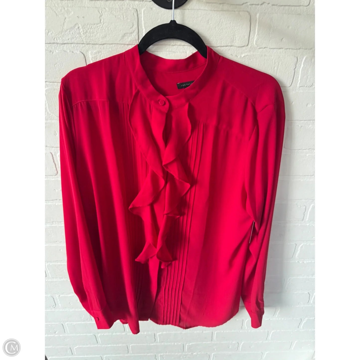 Top Long Sleeve By Ann Taylor In Red, Size: L