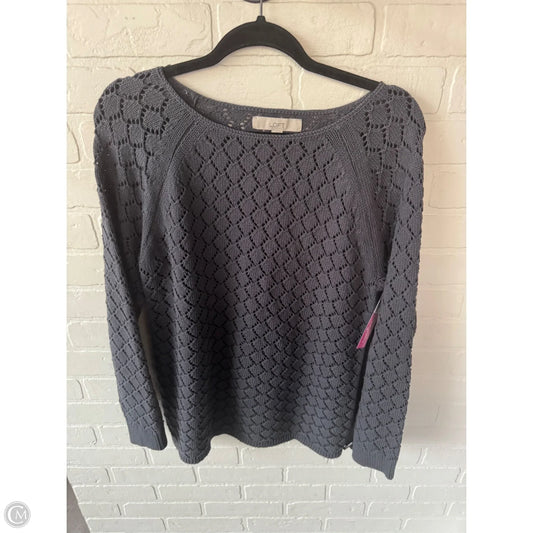 Sweater By Loft In Grey, Size: L