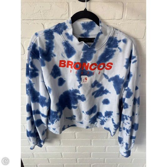 Sweatshirt Crewneck By Junk Food In Blue & White, Size: M