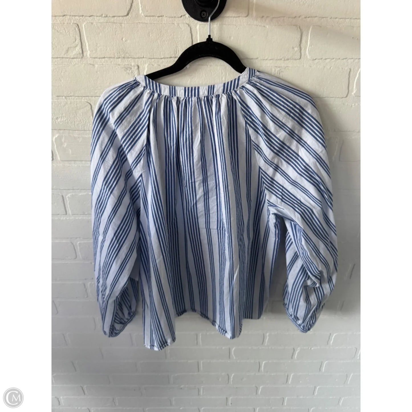 Top Long Sleeve By Old Navy In Blue & White, Size: M
