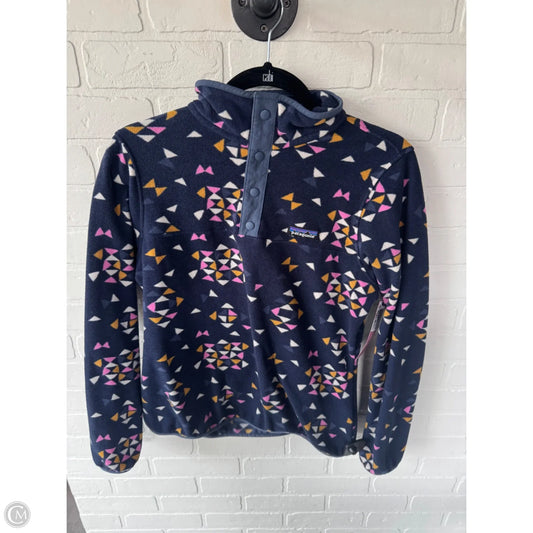 Jacket Fleece By Patagonia In Blue & Pink, Size: S