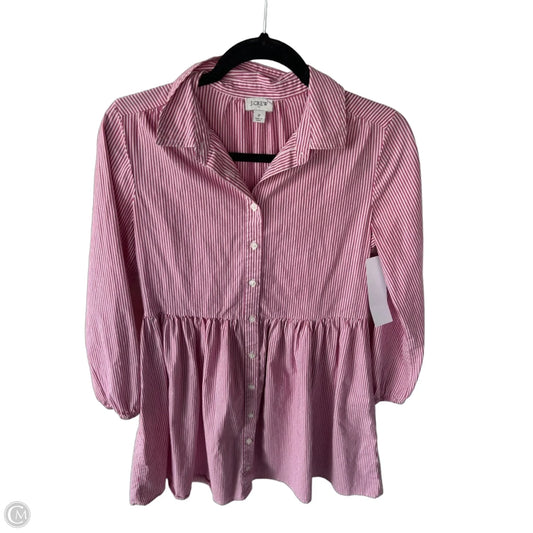 Dress Casual Short By J. Crew In Pink & White, Size: Xs