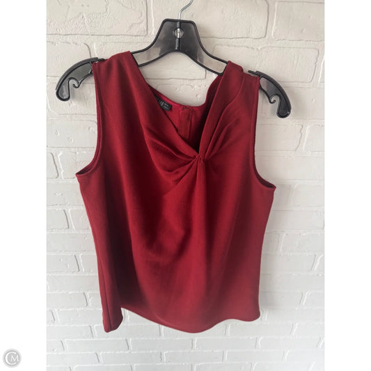 Top Sleeveless Designer By Lafayette 148 In Red, Size: L