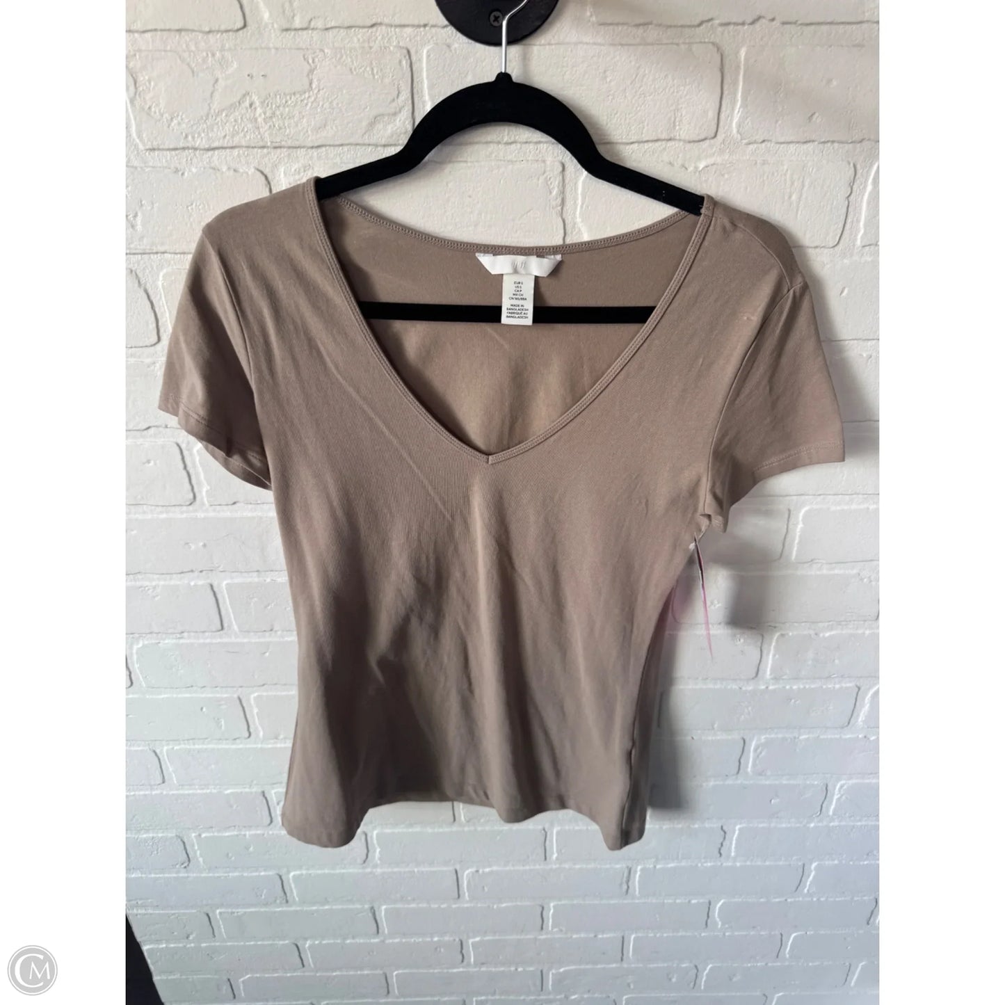 Top Short Sleeve Basic By H&m In Tan, Size: S