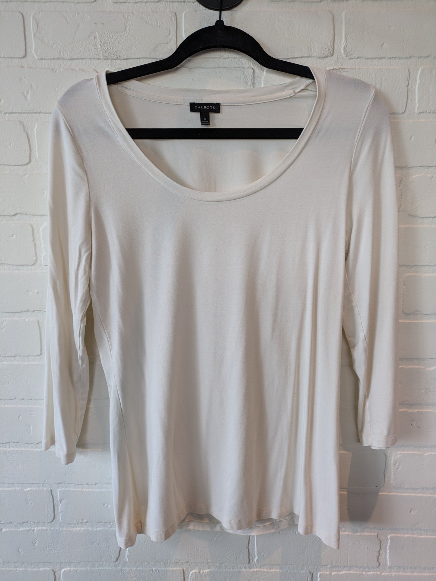 Top 3/4 Sleeve Basic By Talbots In Cream, Size: S