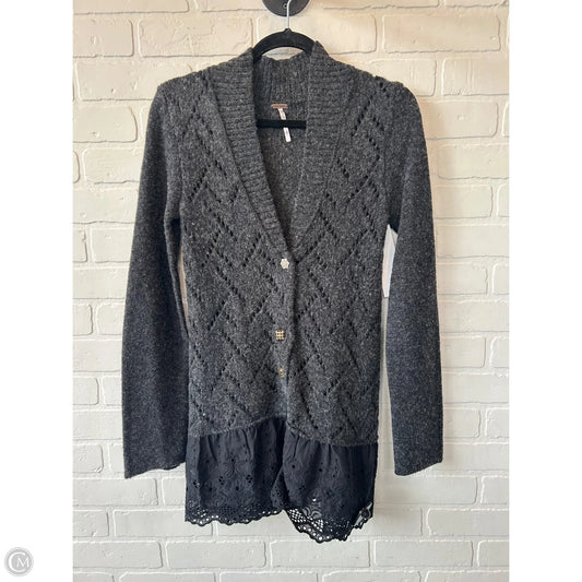 Sweater Cardigan By Free People In Grey, Size: Xs