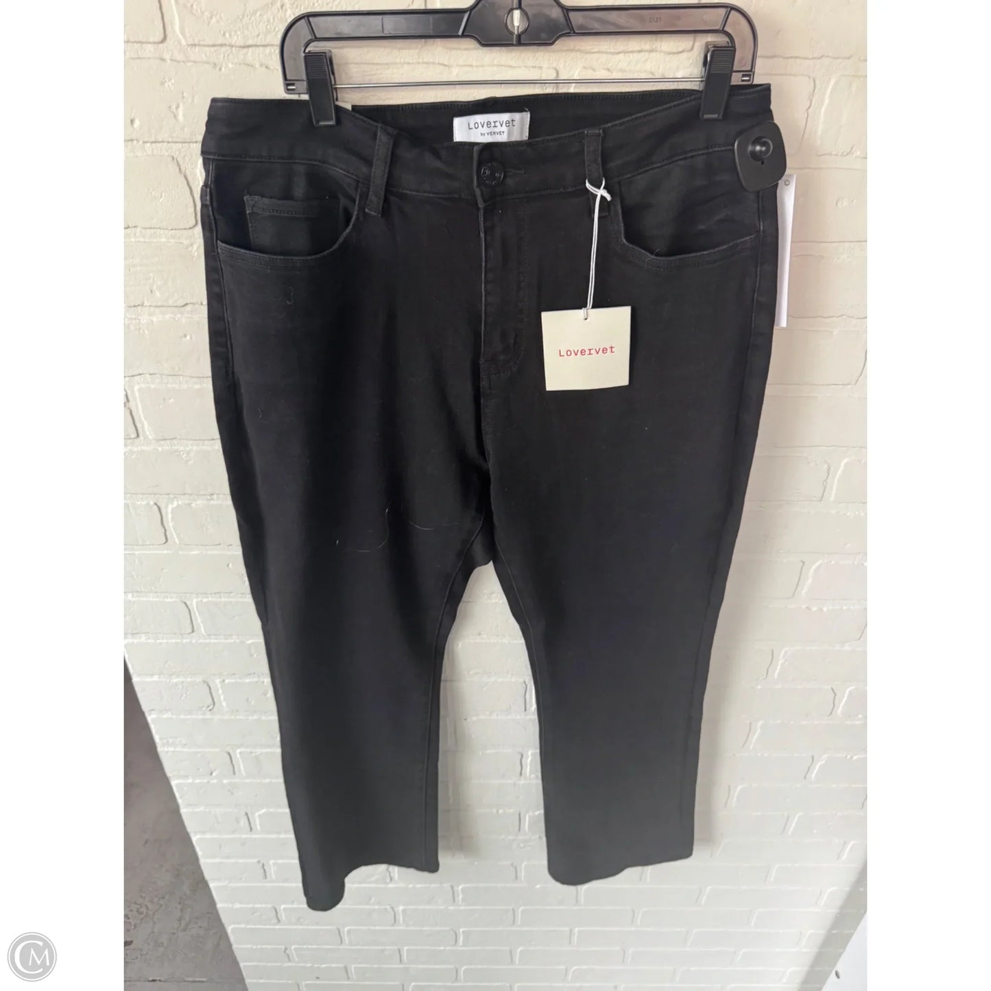 Jeans Flared By Vervet In Black Denim, Size: 16