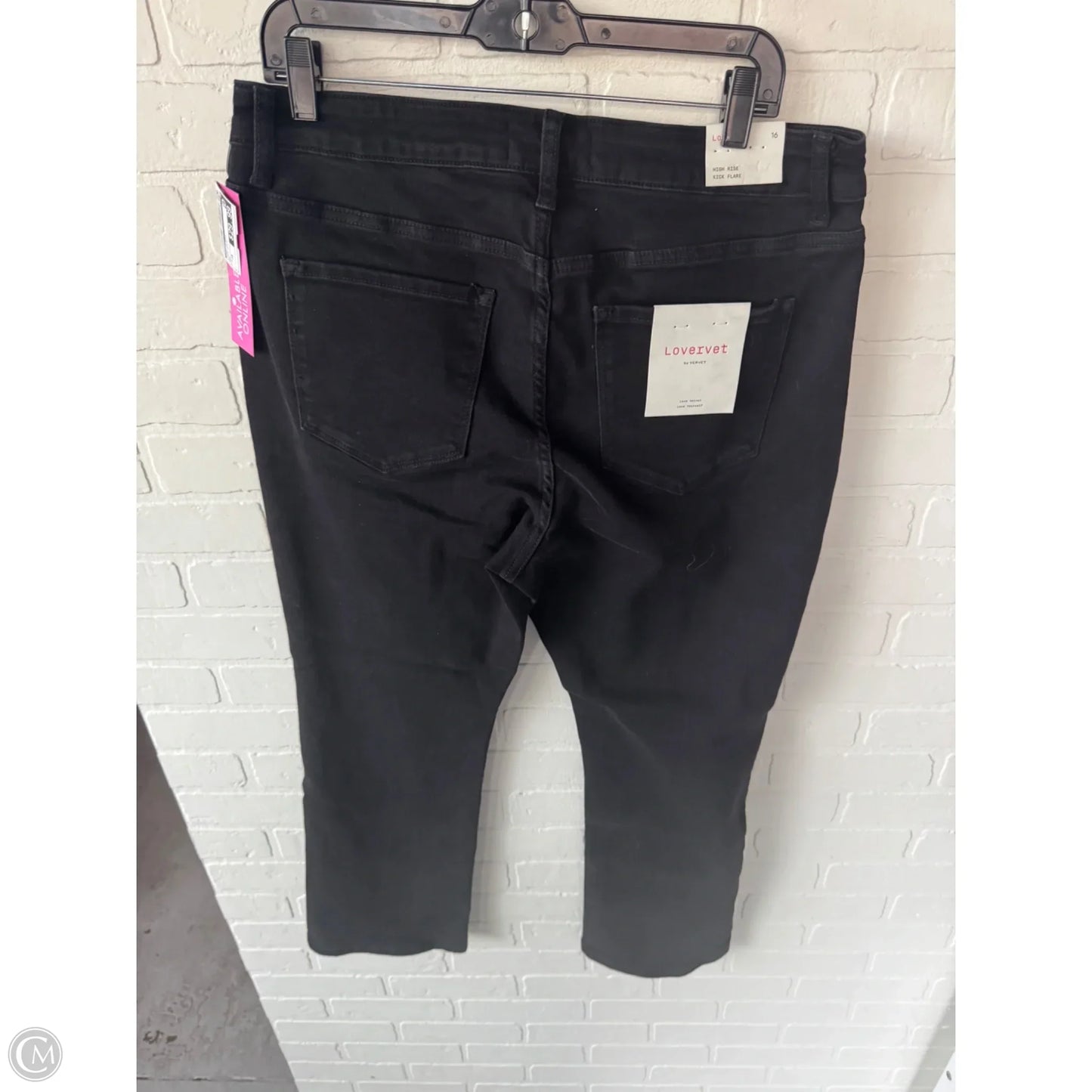 Jeans Flared By Vervet In Black Denim, Size: 16