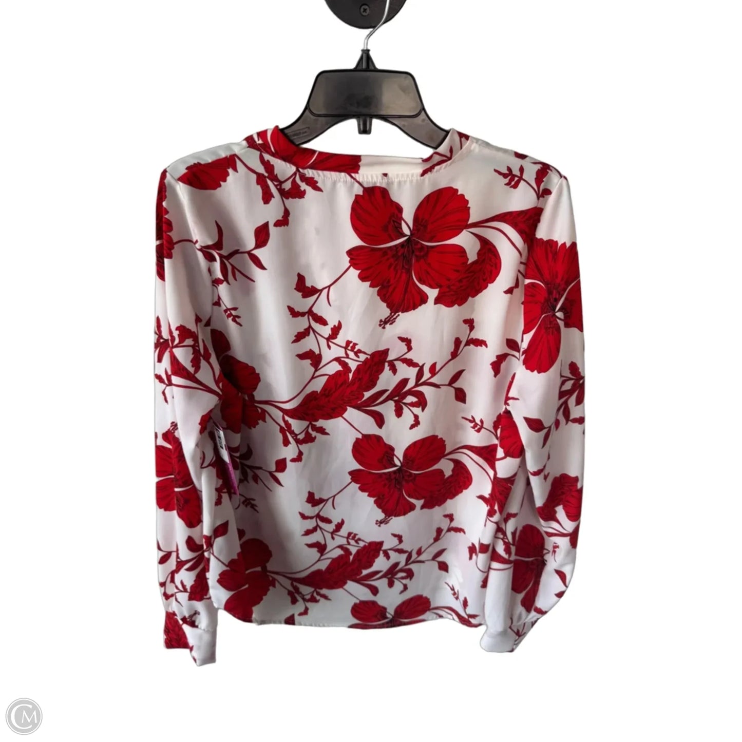 Top Long Sleeve By Fashion Nova In Red & White, Size: L