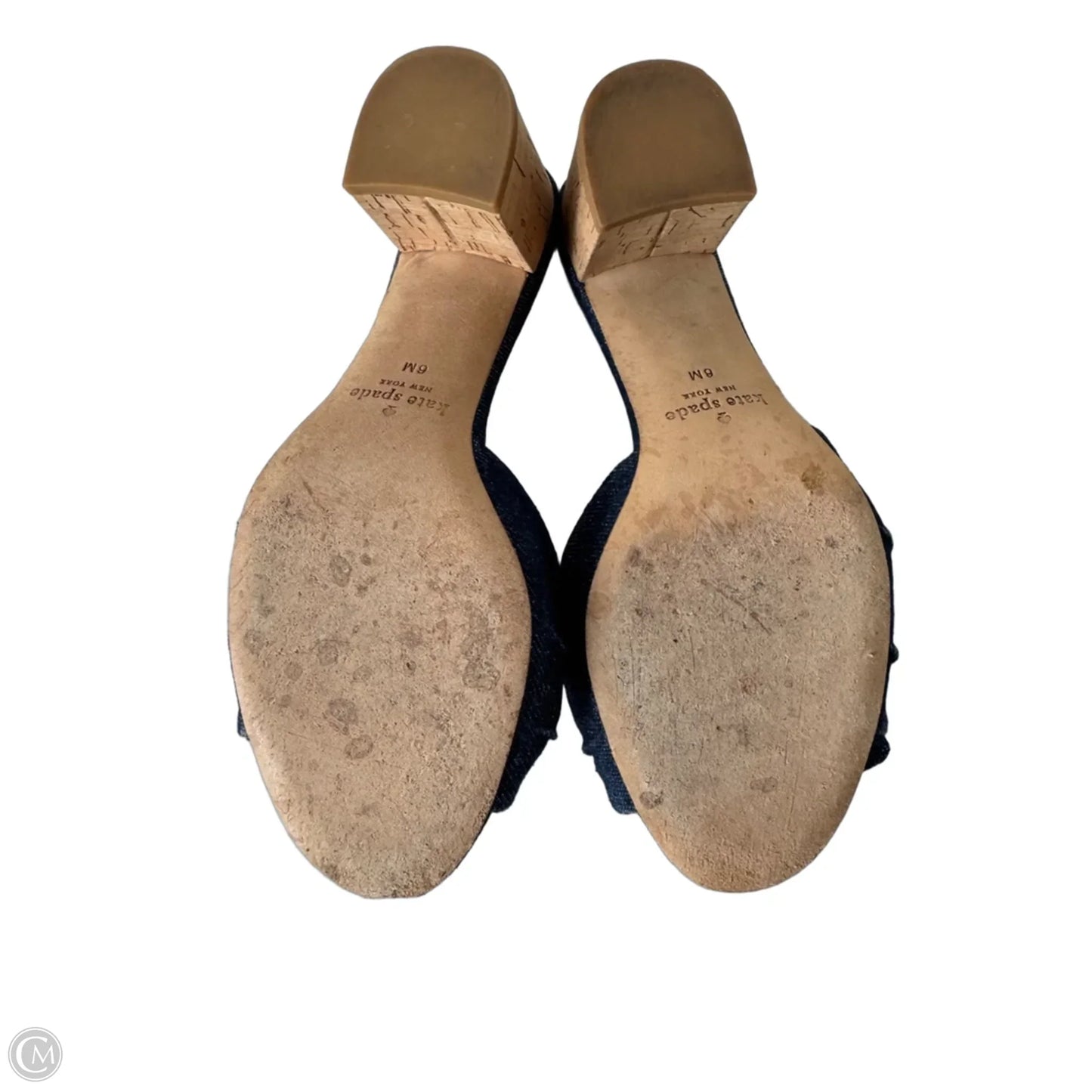 Sandals Designer By Kate Spade In Blue Denim, Size: 6