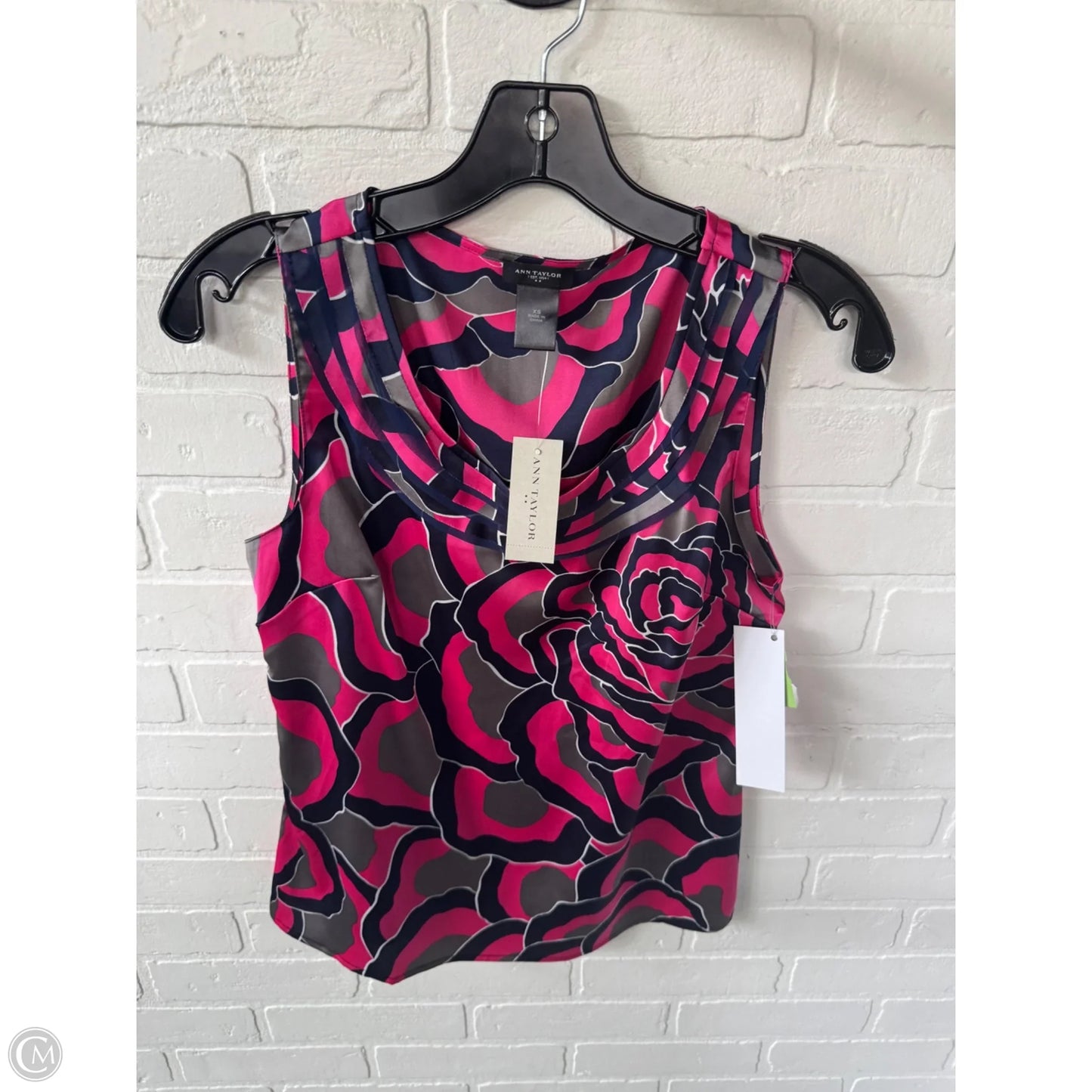 Top Sleeveless By Ann Taylor In Blue & Grey, Size: Xs