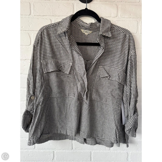 Top Long Sleeve By Max Studio In Black & Cream, Size: M
