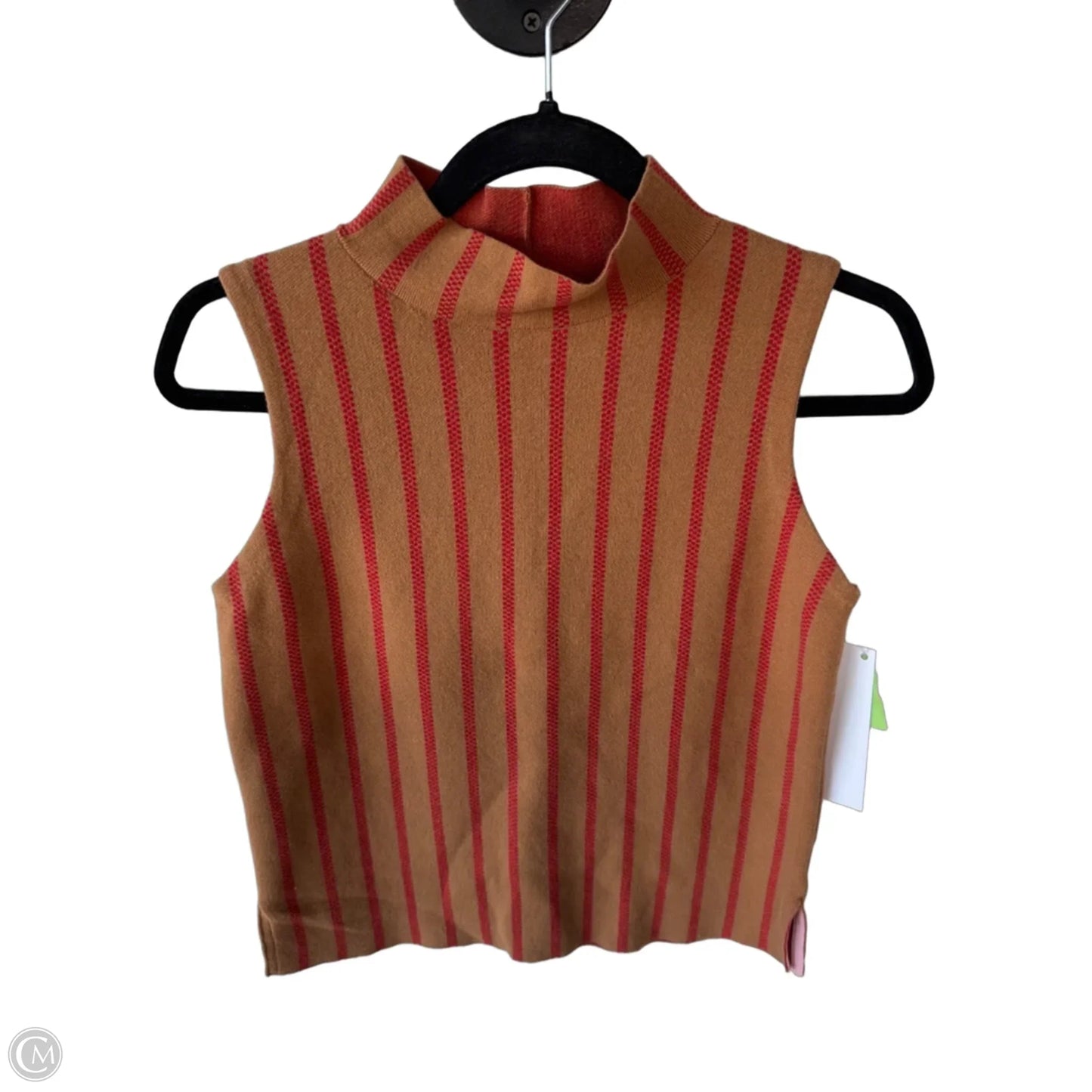 Vest Sweater By Moth In Brown & Red, Size: S