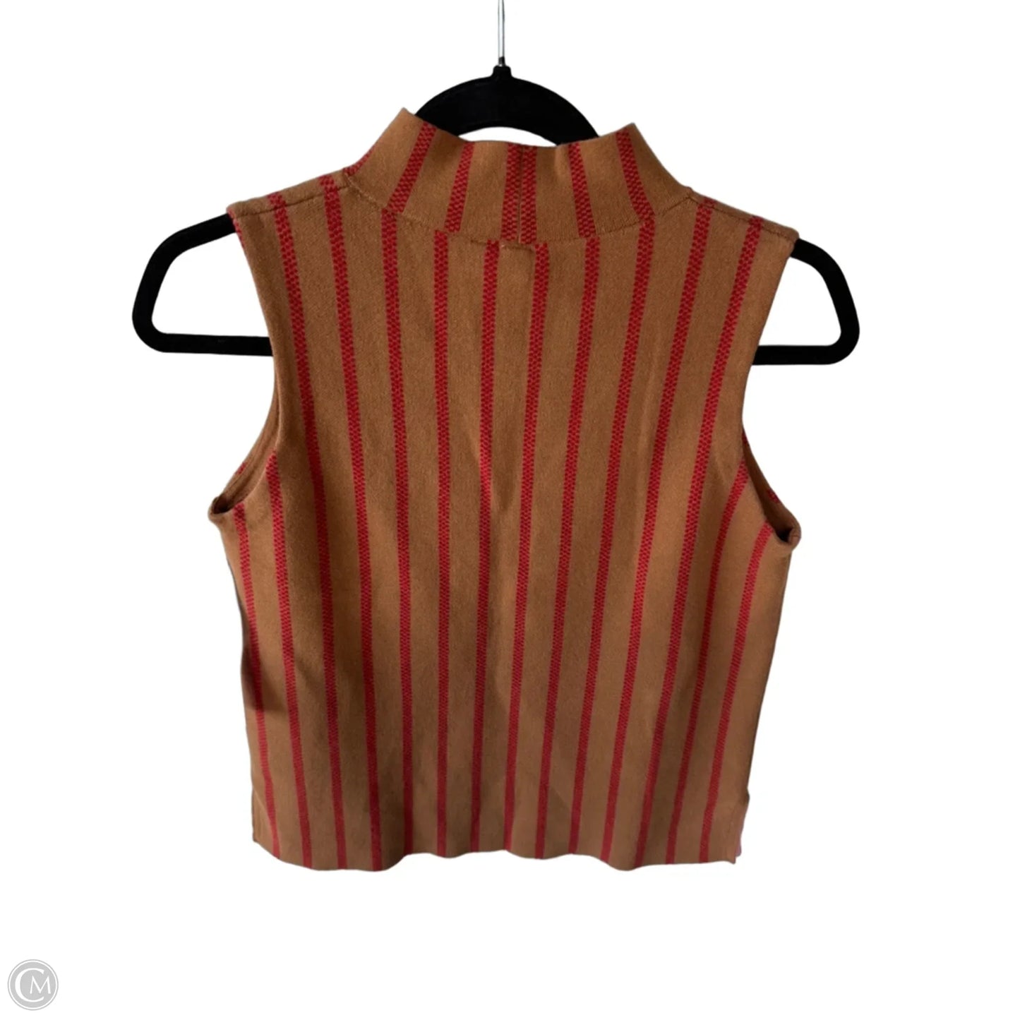 Vest Sweater By Moth In Brown & Red, Size: S