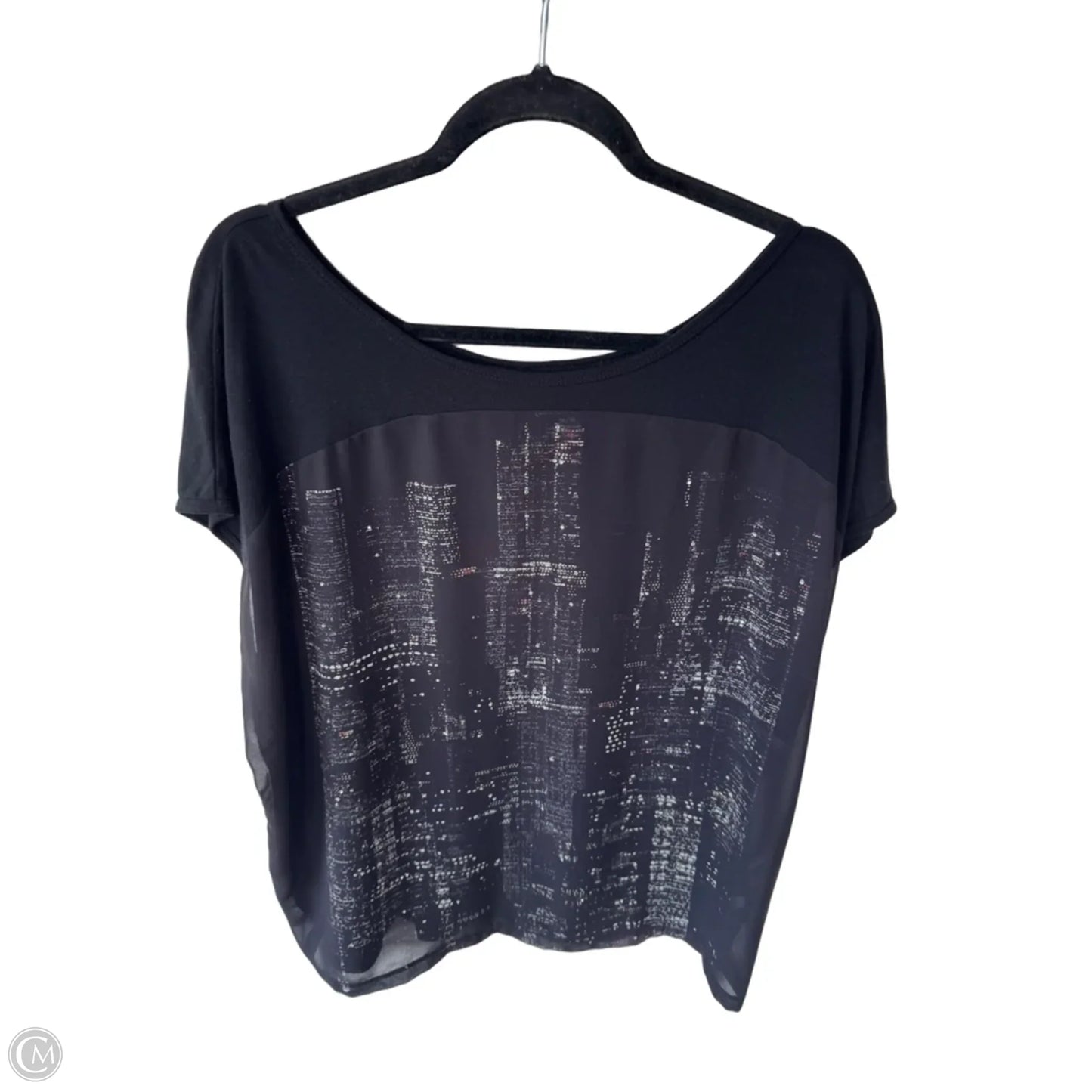 Top Short Sleeve By Lane Bryant In Black & Grey, Size: Xl