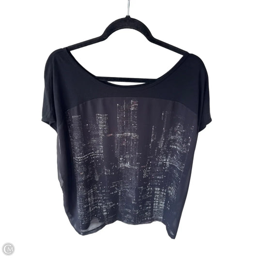 Top Short Sleeve By Lane Bryant In Black & Grey, Size: Xl