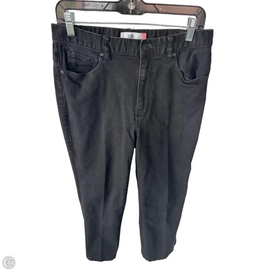 Jeans Straight By Cabi In Black Denim, Size: 8