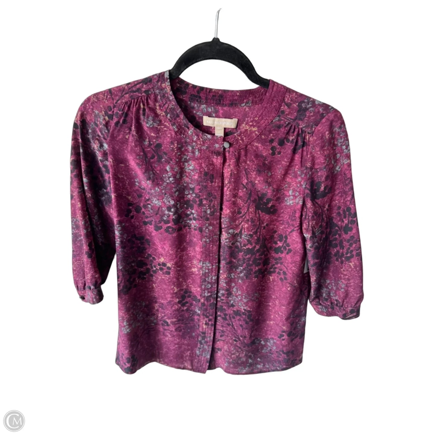 Top 3/4 Sleeve By Banana Republic In Purple, Size: Xsp