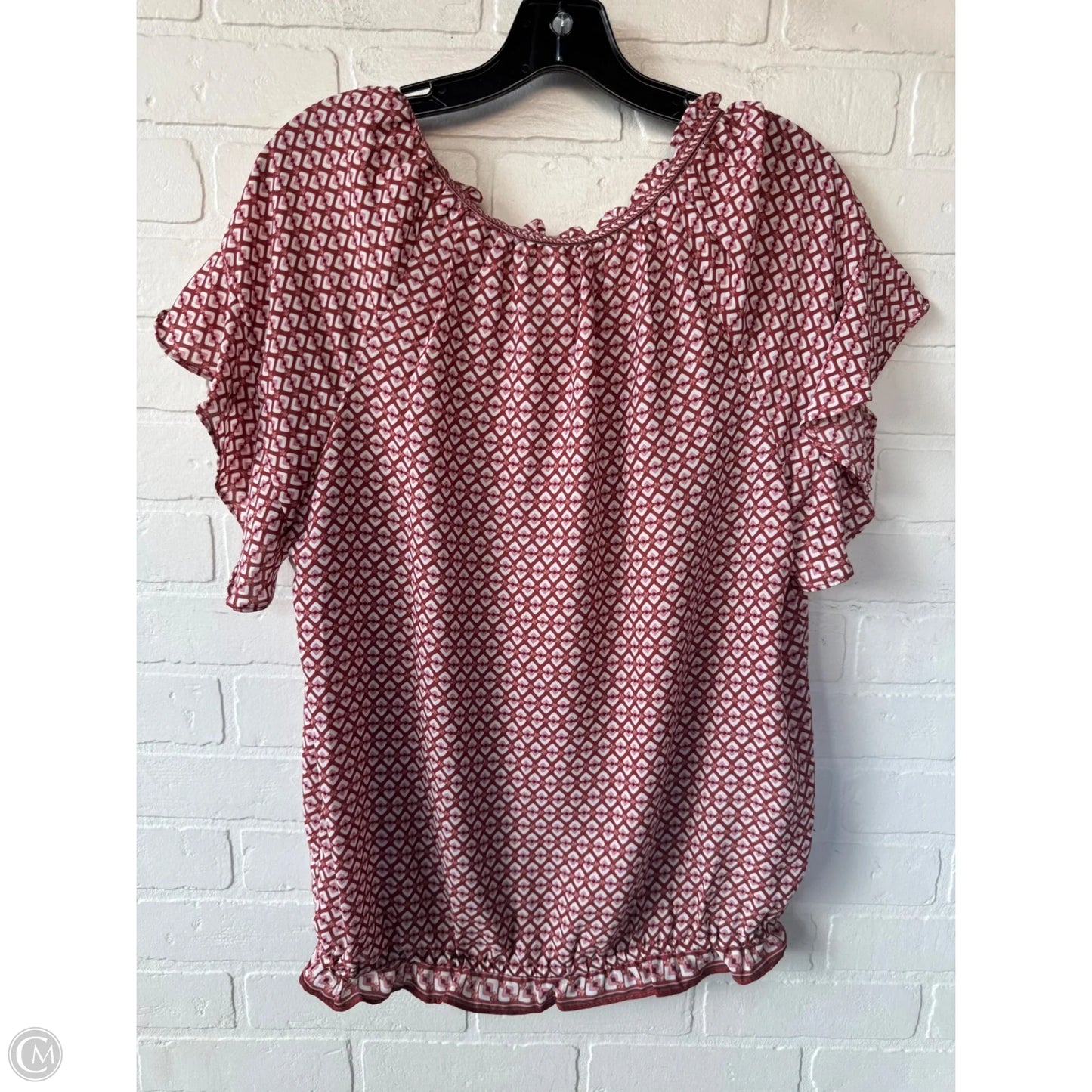 Top Short Sleeve By Max Studio In Pink & Red, Size: Xl