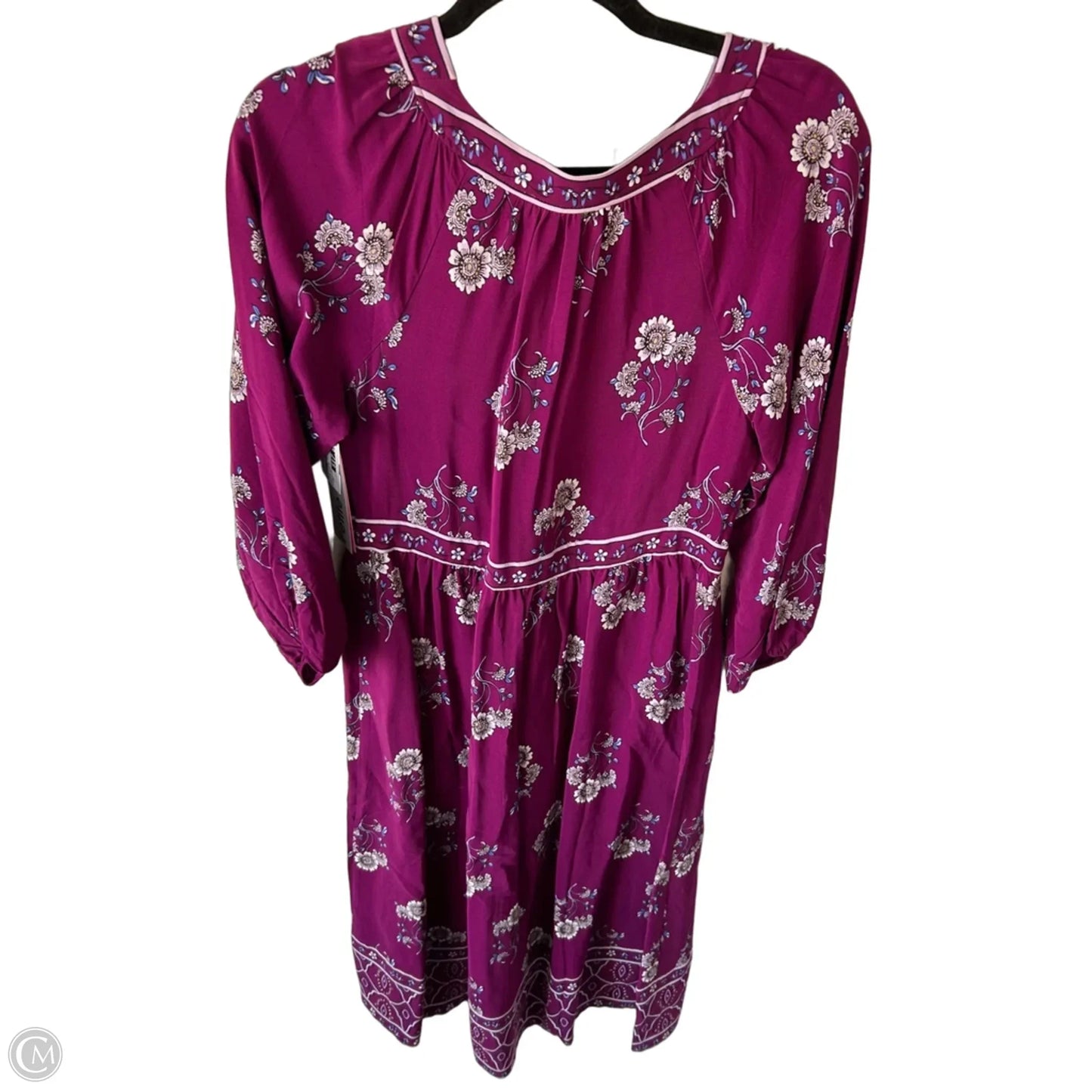 Dress Casual Midi By Loft In Purple & White, Size: Sp