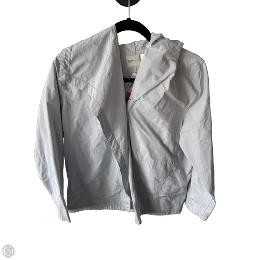 Jacket Windbreaker By Zenergy By Chicos In Grey, Size: M