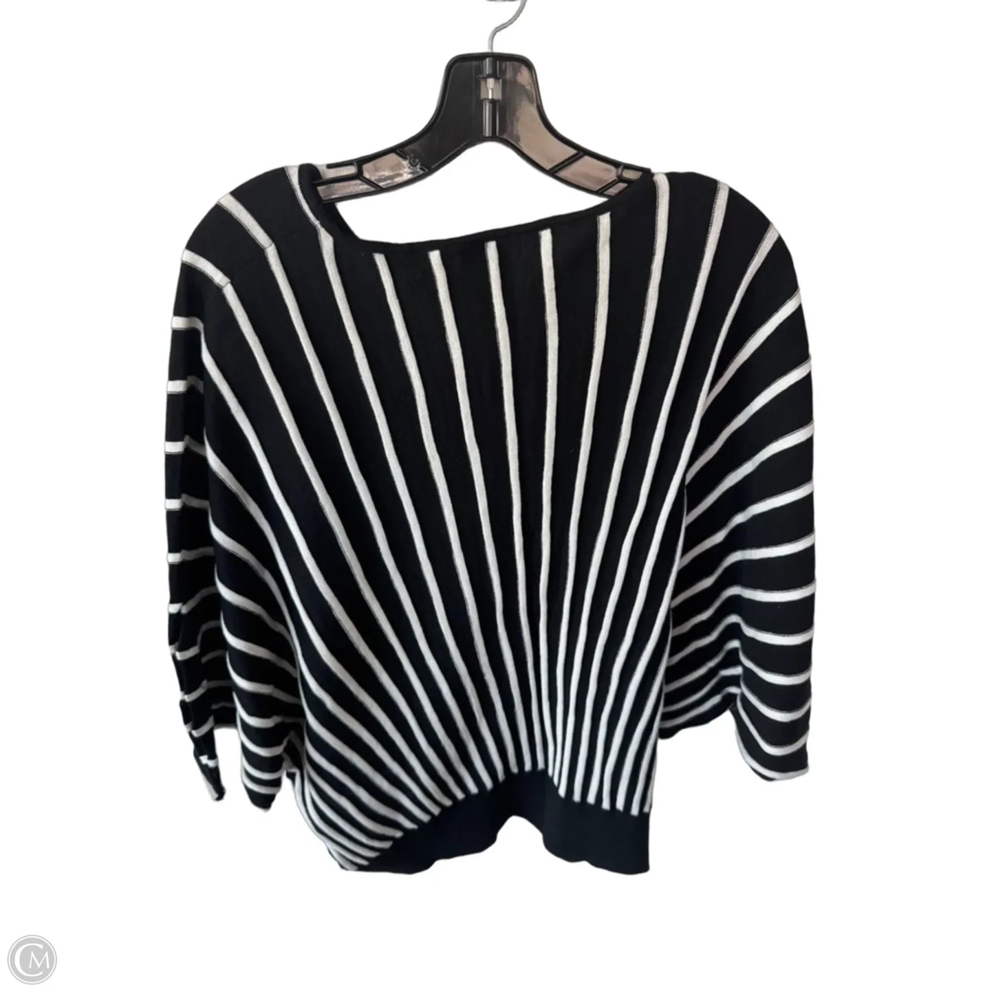 Sweater Short Sleeve By Alfani In Black & White, Size: Xl