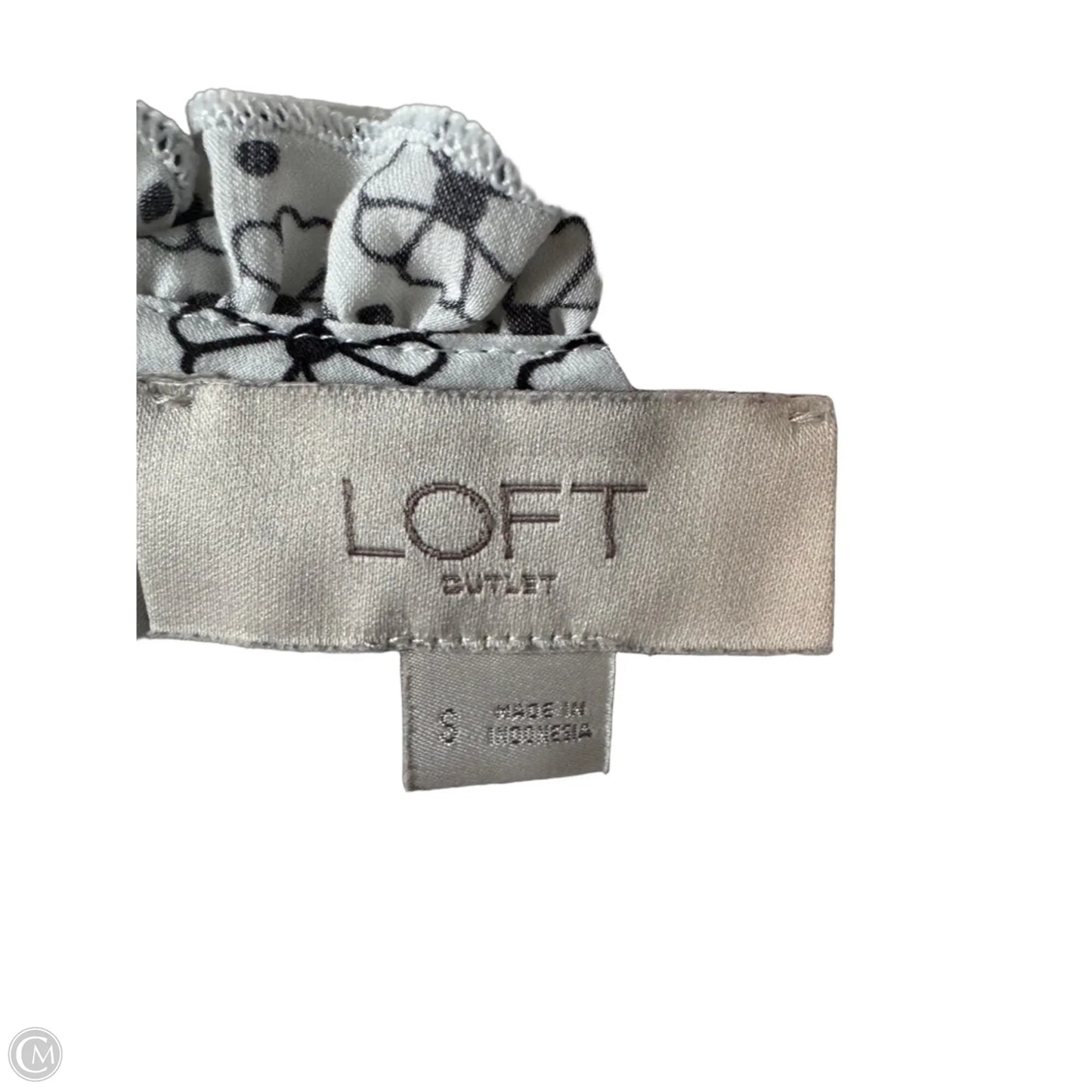 Top Sleeveless By Loft In Black & White, Size: S