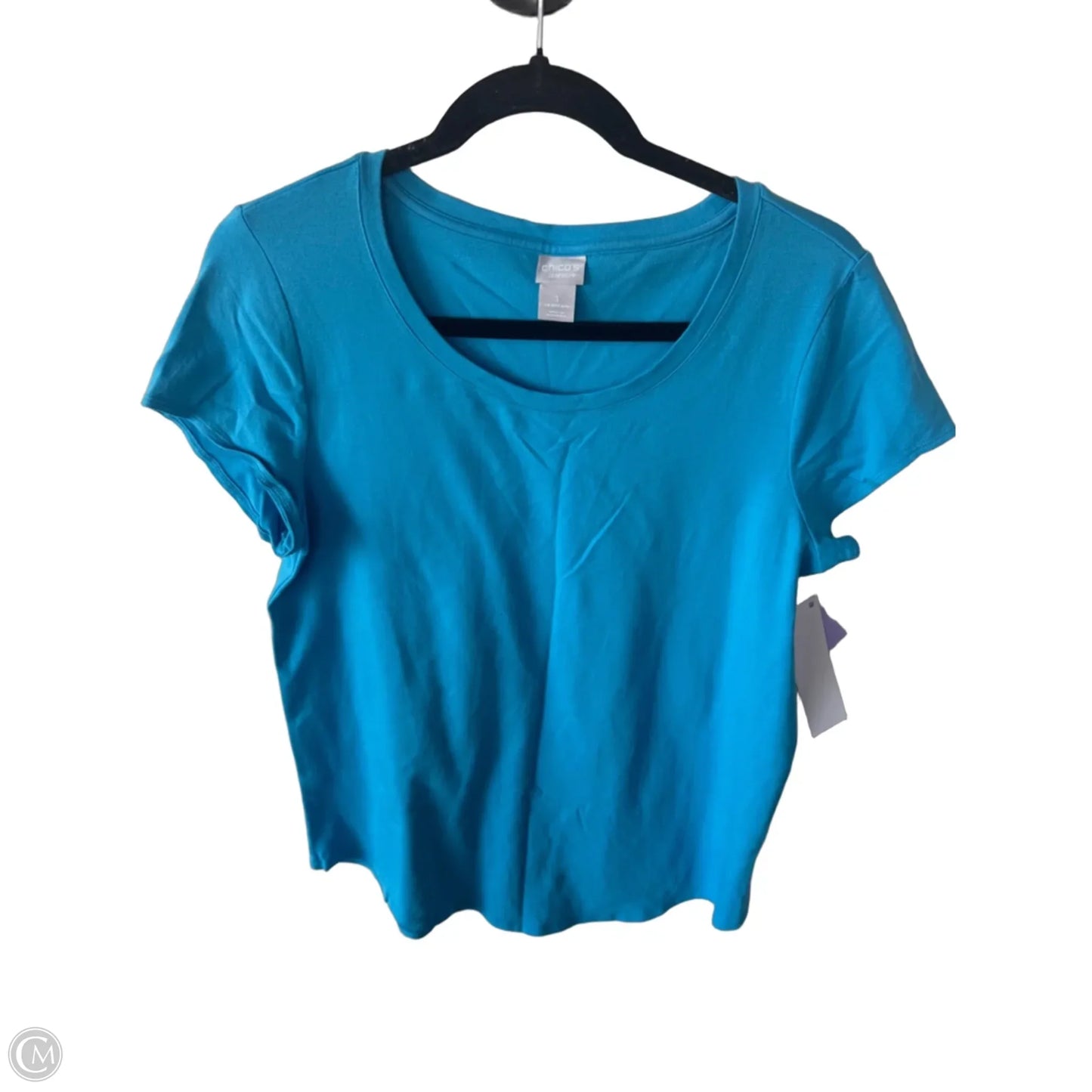 Top Short Sleeve Basic By Chicos In Blue, Size: M