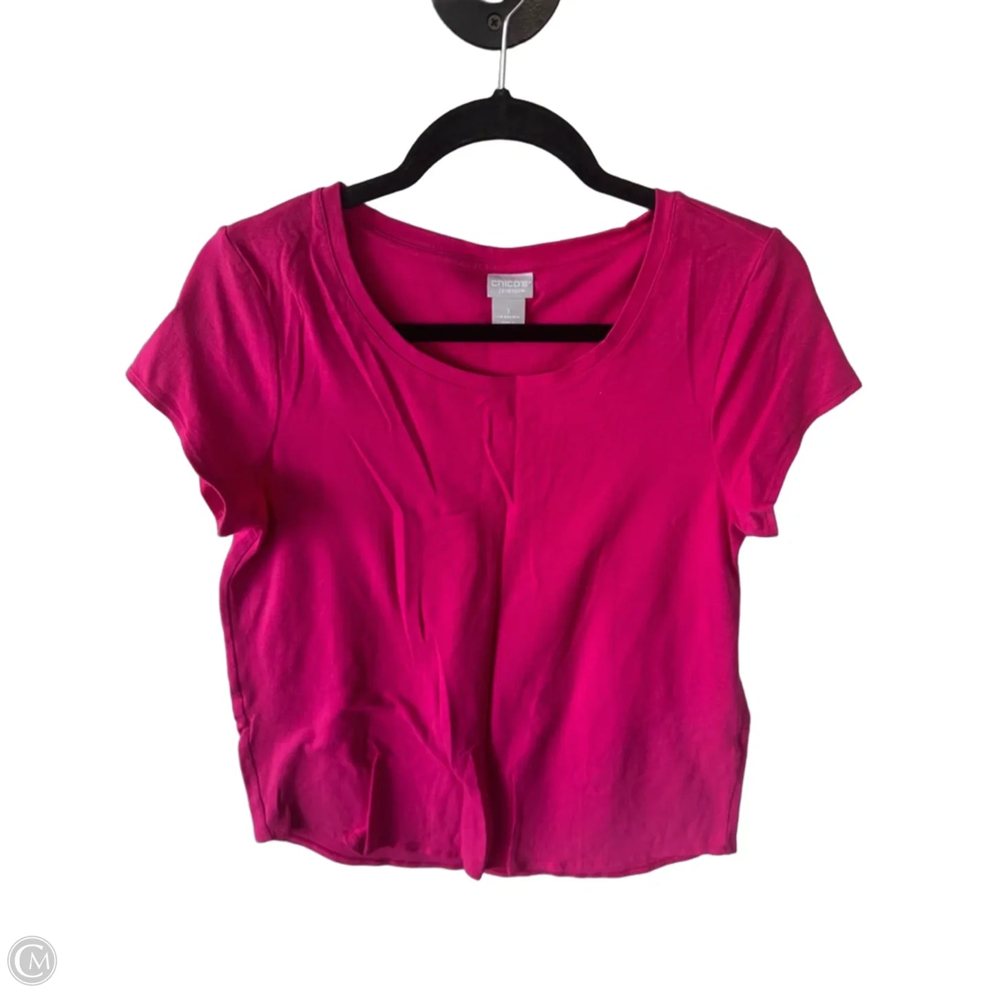 Top Short Sleeve Basic By Chicos In Pink, Size: M