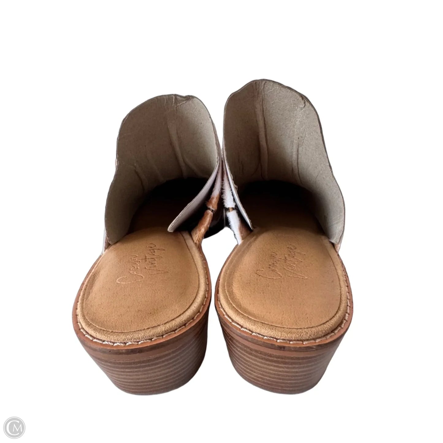 Shoes Heels Block By Crown Vintage In Tan & White, Size: 7