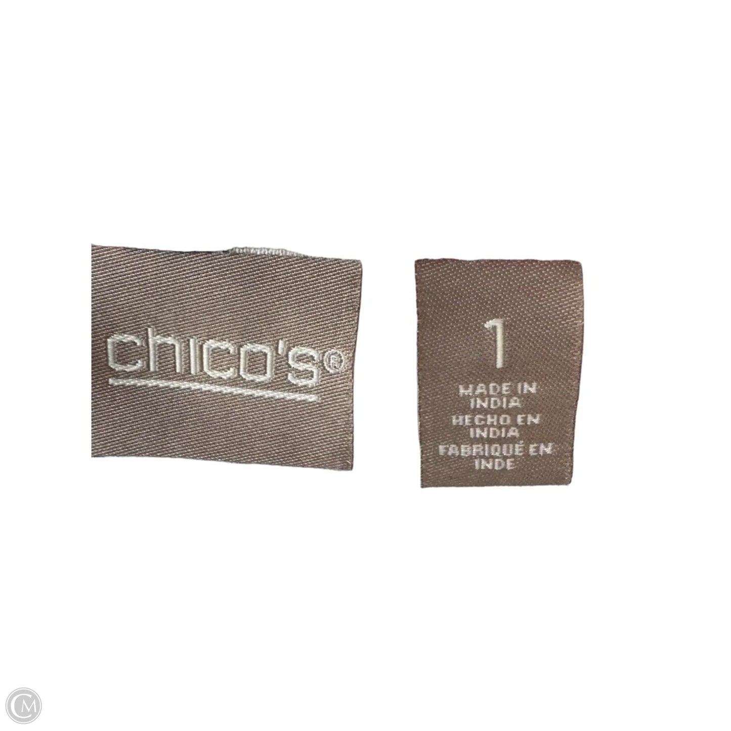 Top 3/4 Sleeve By Chicos In Blue & Tan, Size: M