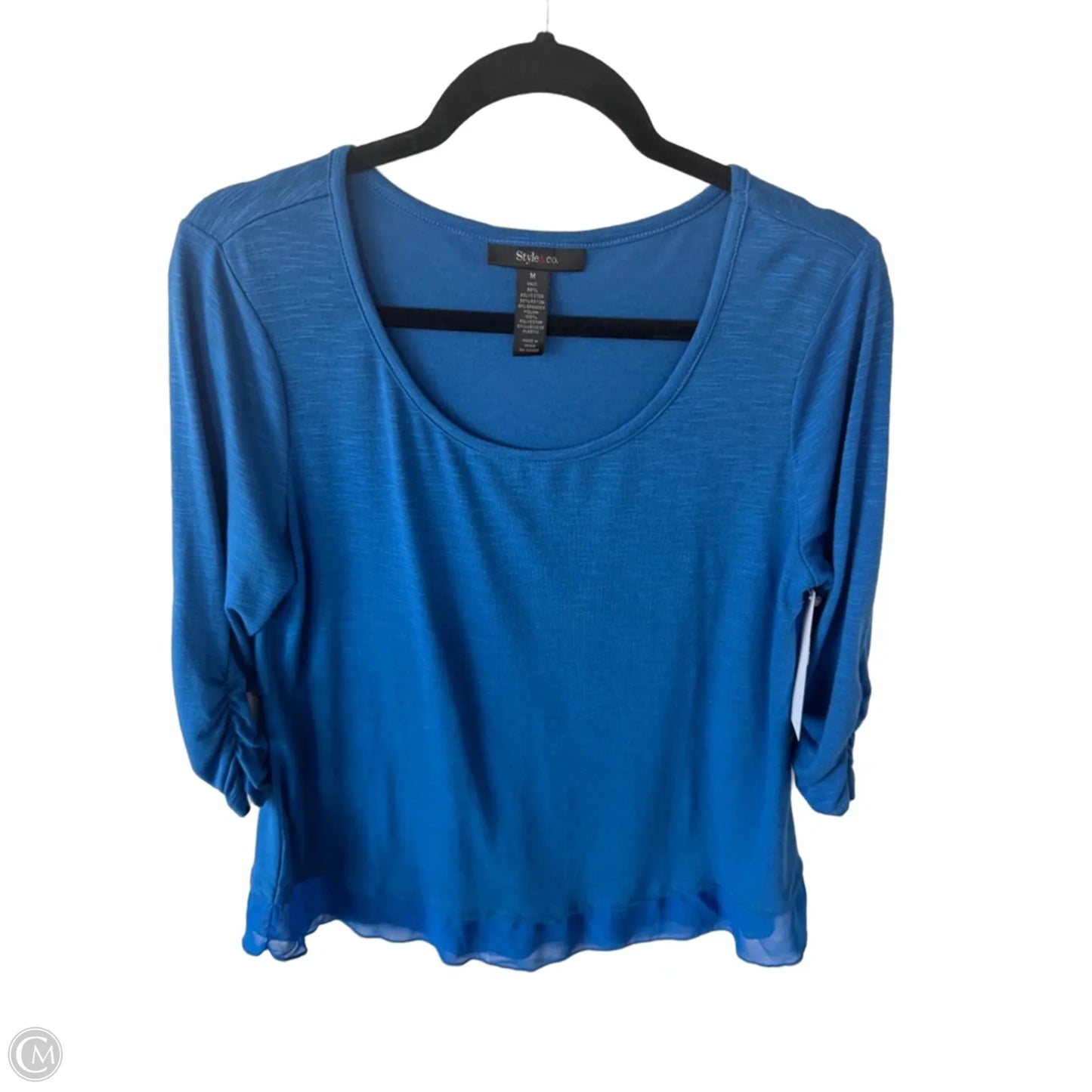 Top 3/4 Sleeve By Style And Company In Blue, Size: M