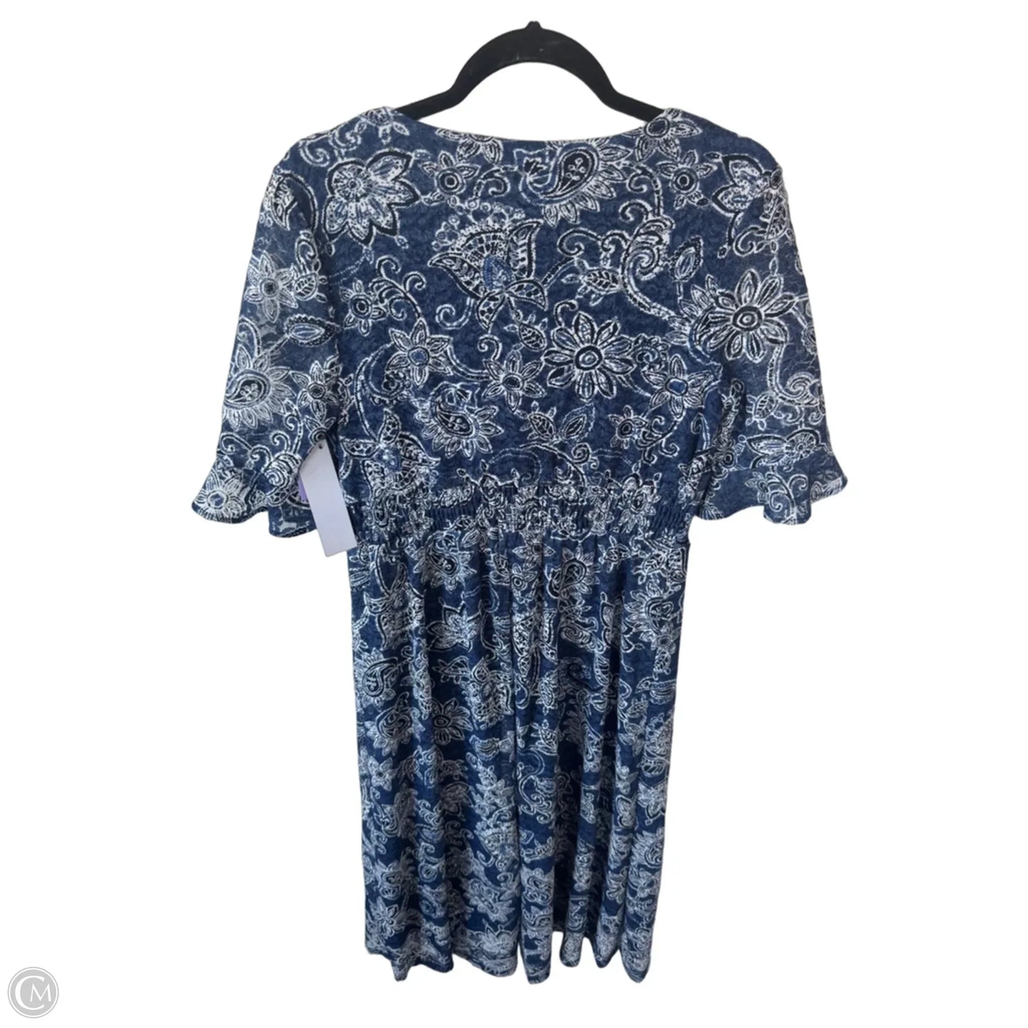 Dress Casual Midi By Perceptions In Blue & White, Size: M