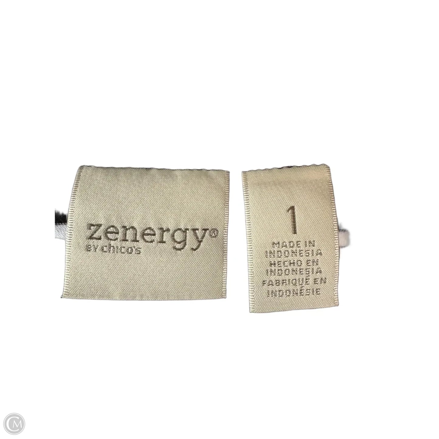 Top Long Sleeve By Zenergy By Chicos In Black & White, Size: M