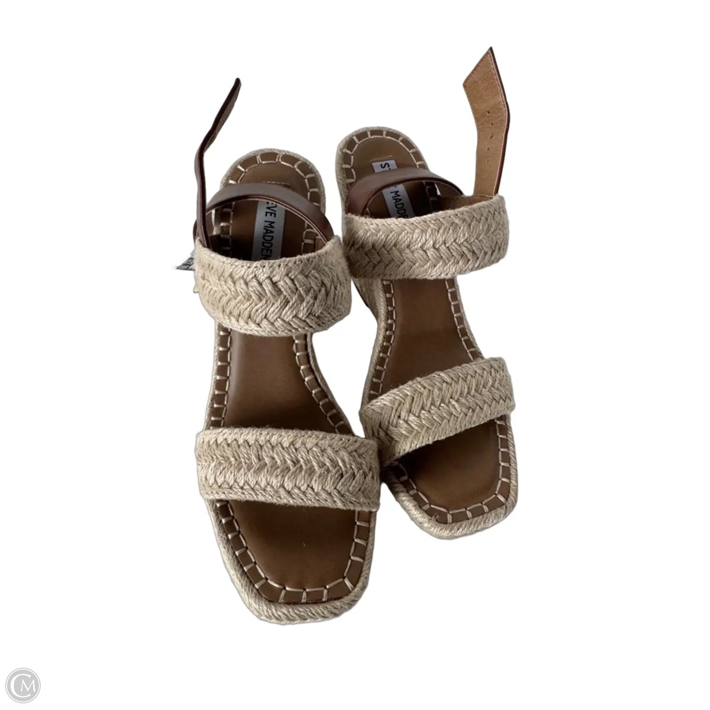 Sandals Heels Wedge By Steve Madden In Brown & Tan, Size: 9