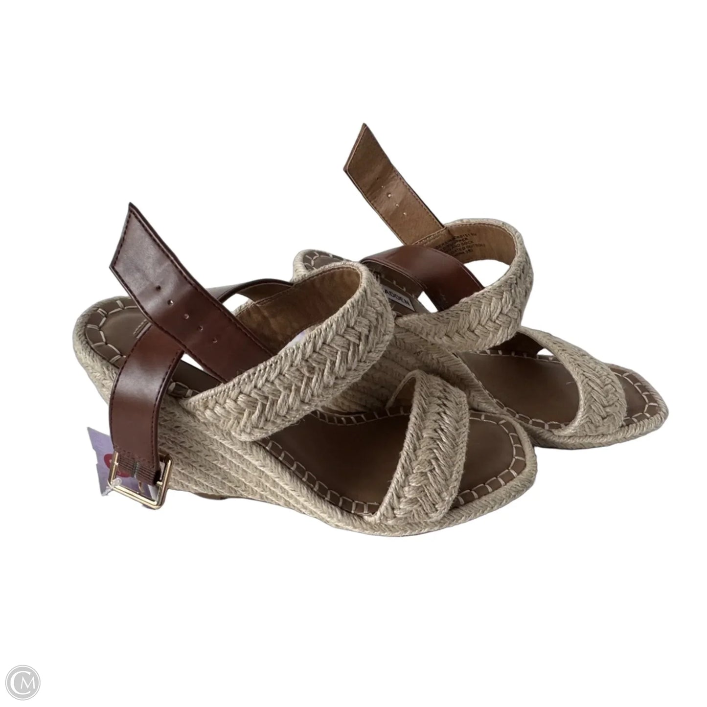Sandals Heels Wedge By Steve Madden In Brown & Tan, Size: 9