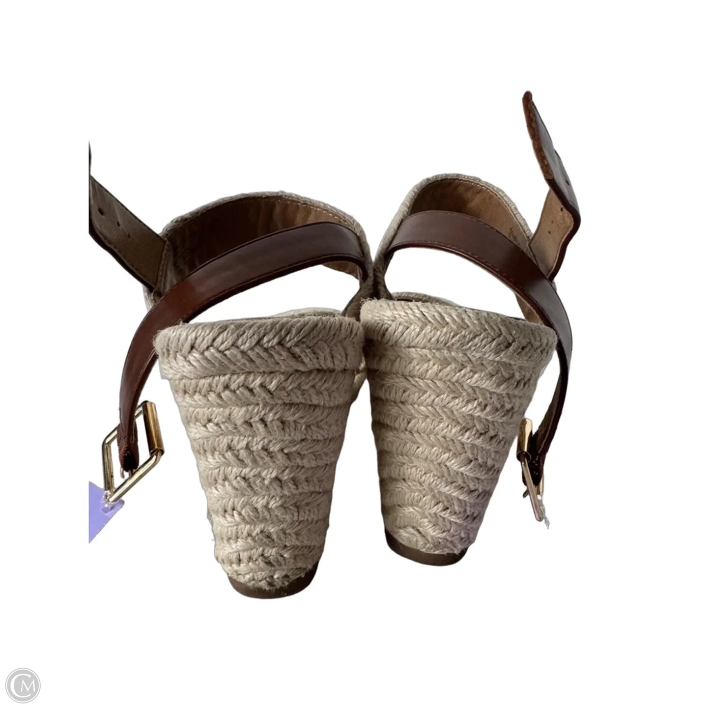 Sandals Heels Wedge By Steve Madden In Brown & Tan, Size: 9