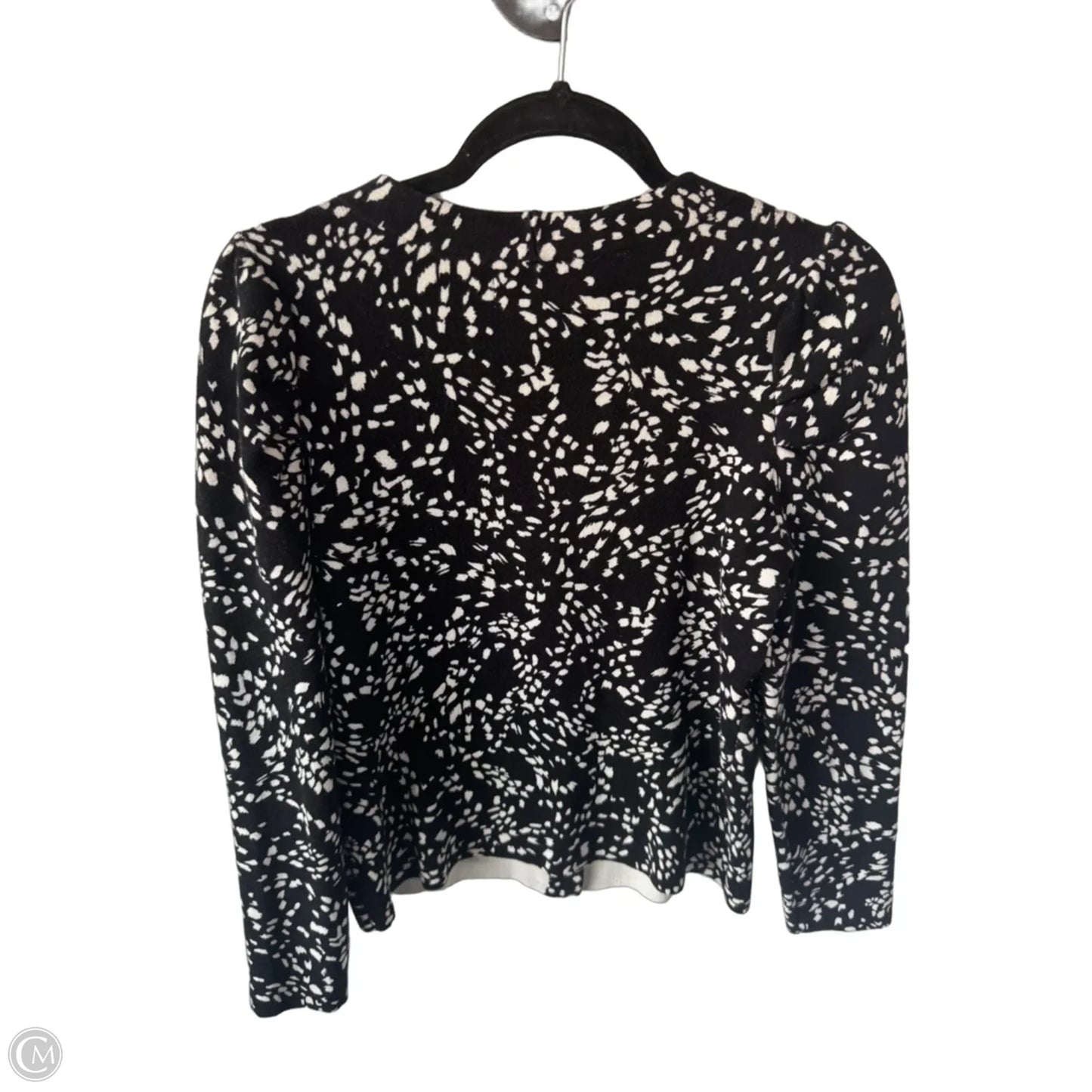 Sweater Cardigan By Nine West In Black & White, Size: M