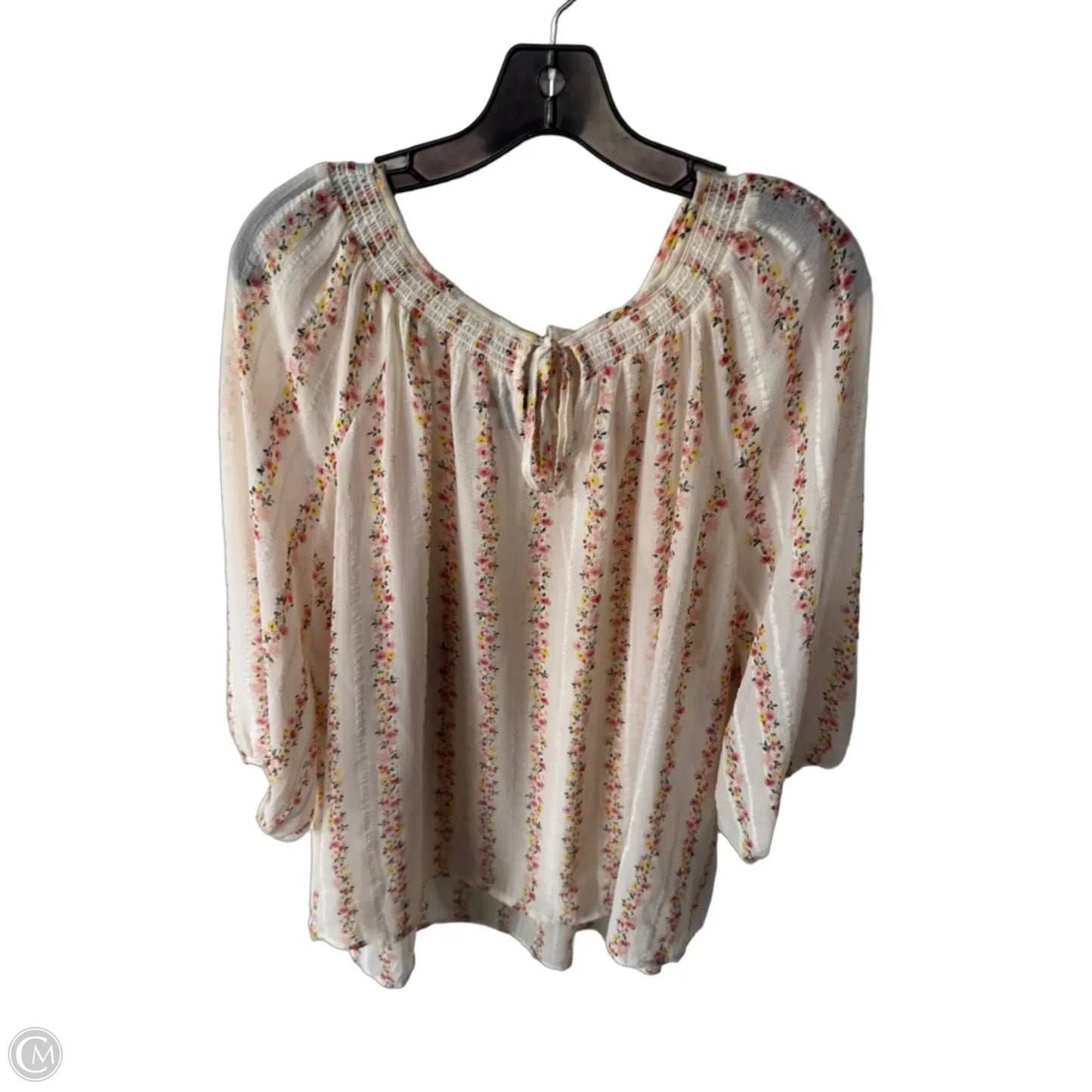 Top Long Sleeve By Torrid In Cream & Pink, Size: 2x