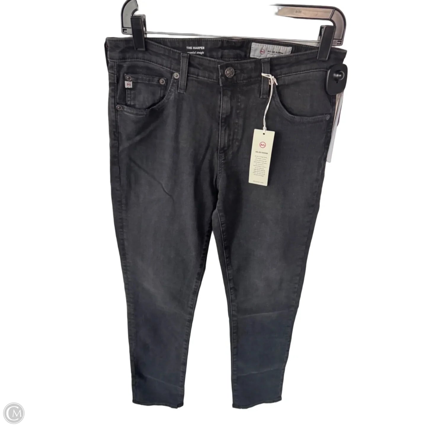 Jeans Straight By Adriano Goldschmied In Black Denim, Size: 10