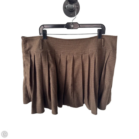 Skirt Mini & Short By Cider In Brown, Size: 22