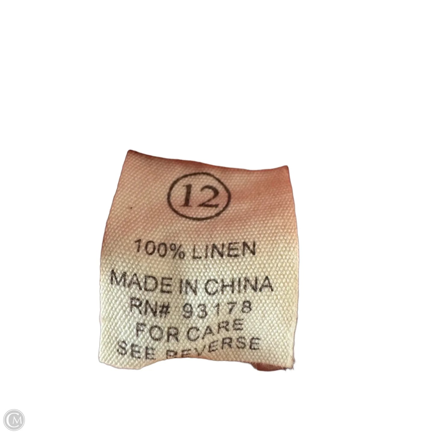 Pants Linen By Workshop In Orange, Size: 12