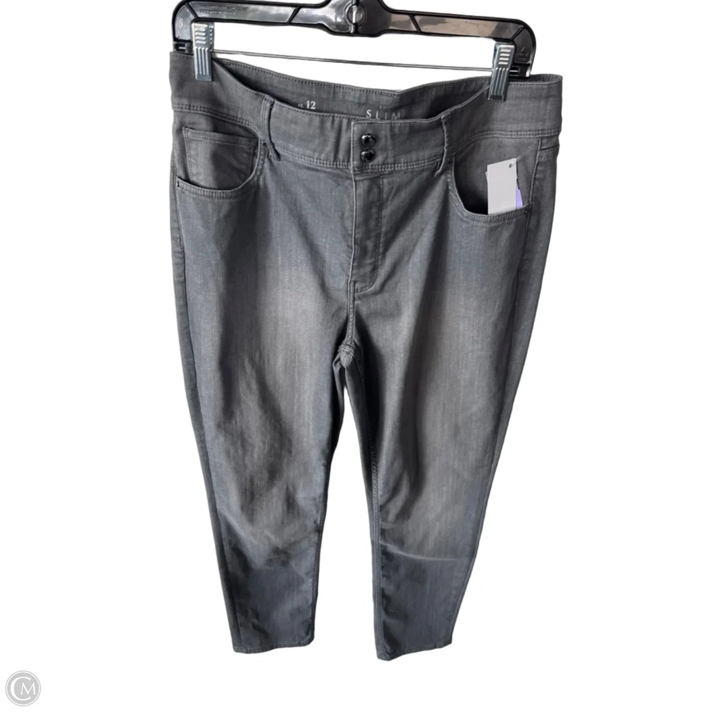 Jeans Straight By White House Black Market In Grey Denim, Size: 12