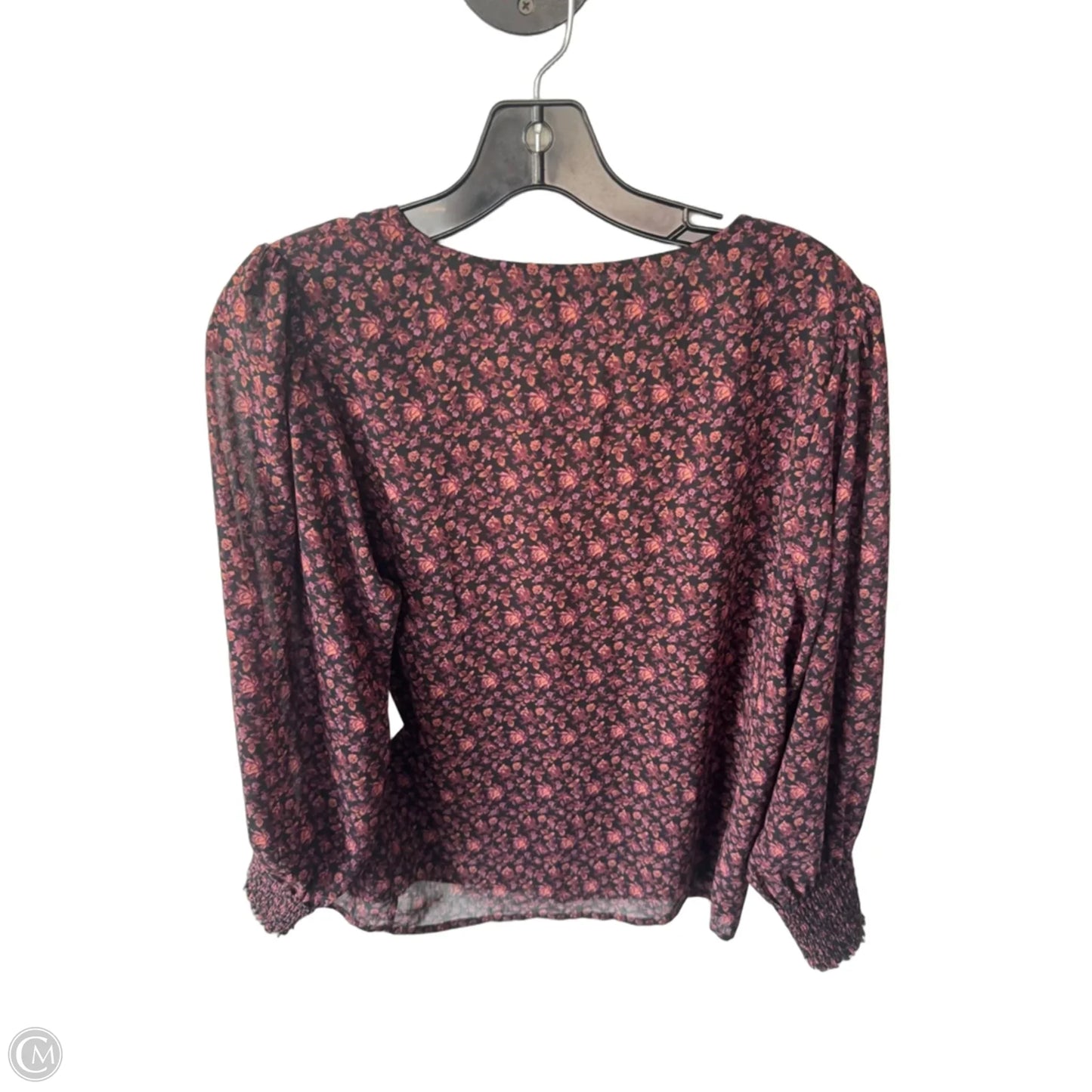 Top 3/4 Sleeve By Madewell In Black & Purple, Size: M