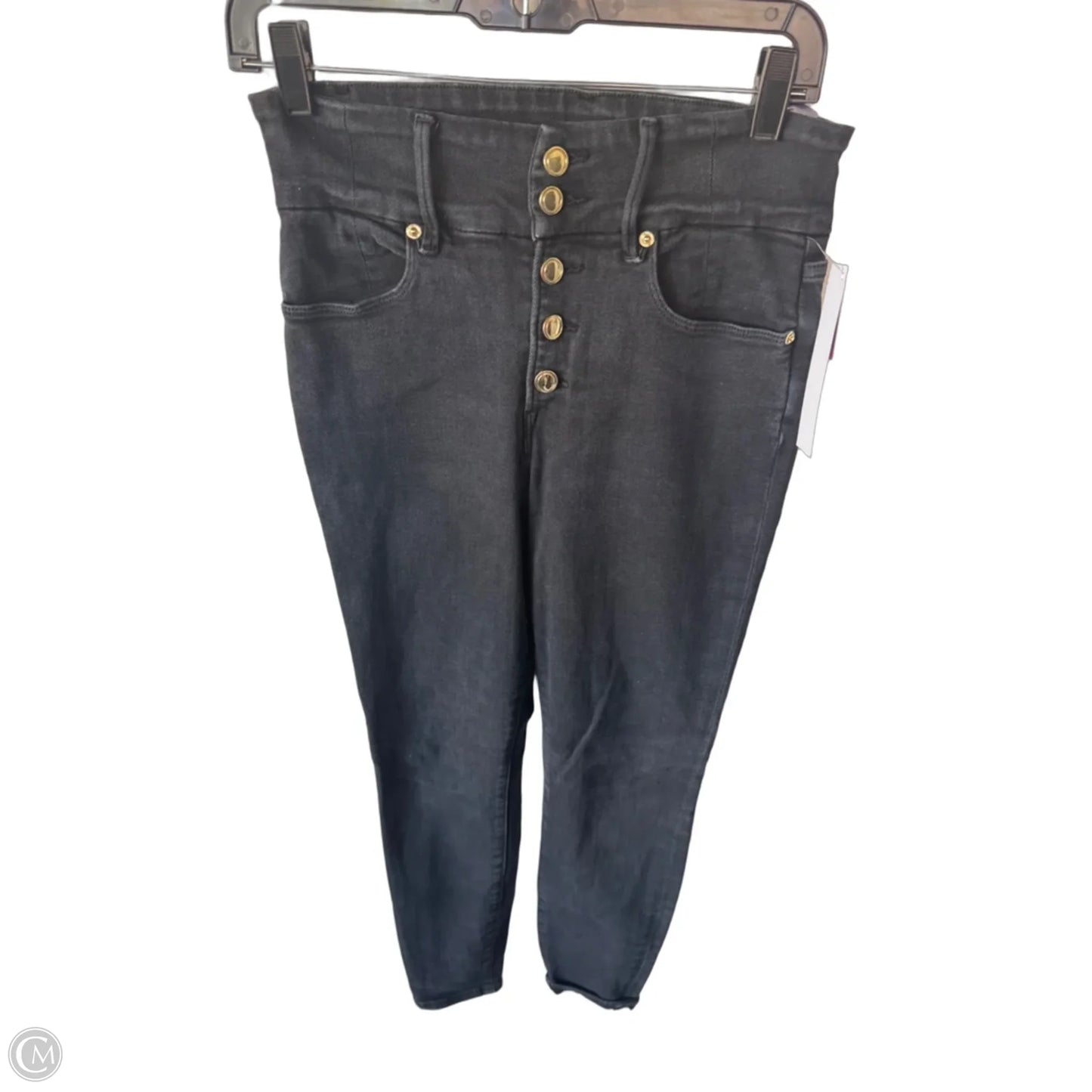 Jeans Skinny By Good American In Black Denim, Size: 8