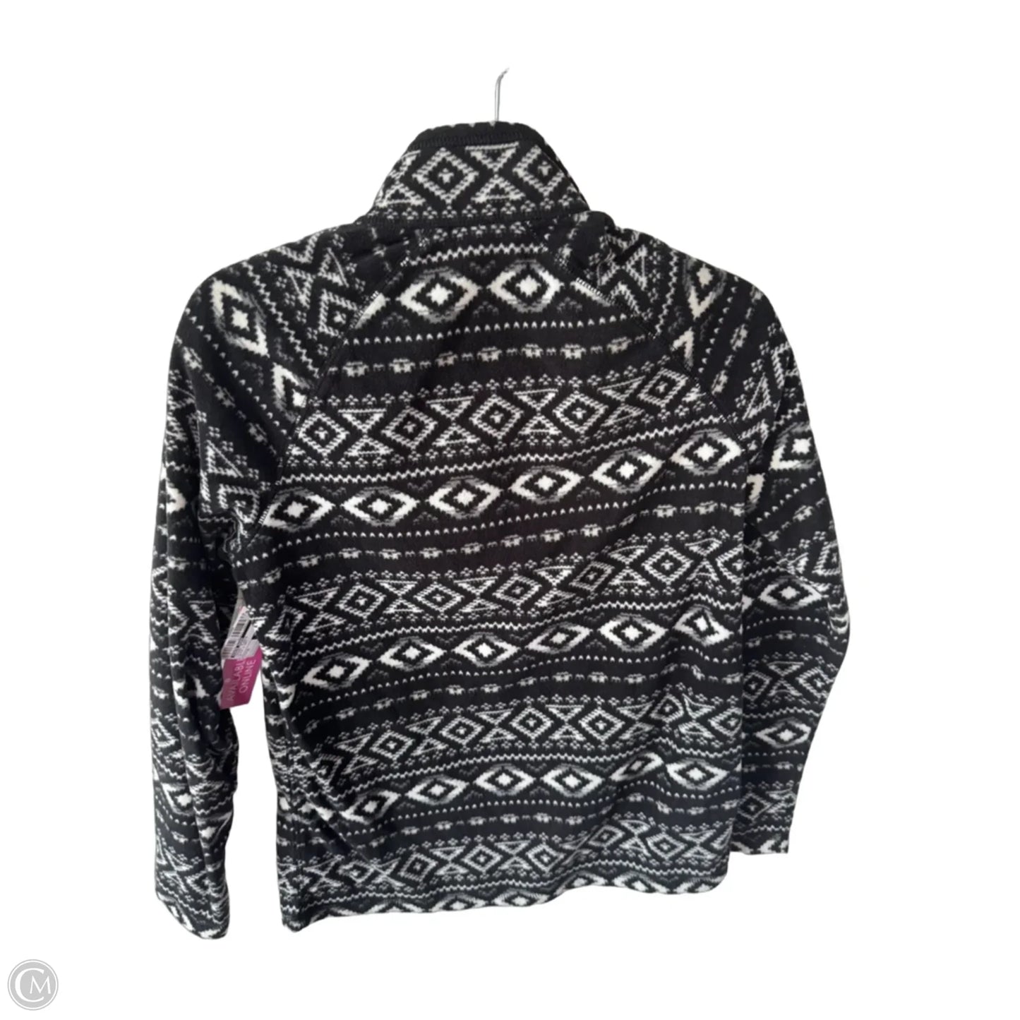 Jacket Fleece By Eddie Bauer In Black & Grey, Size: M