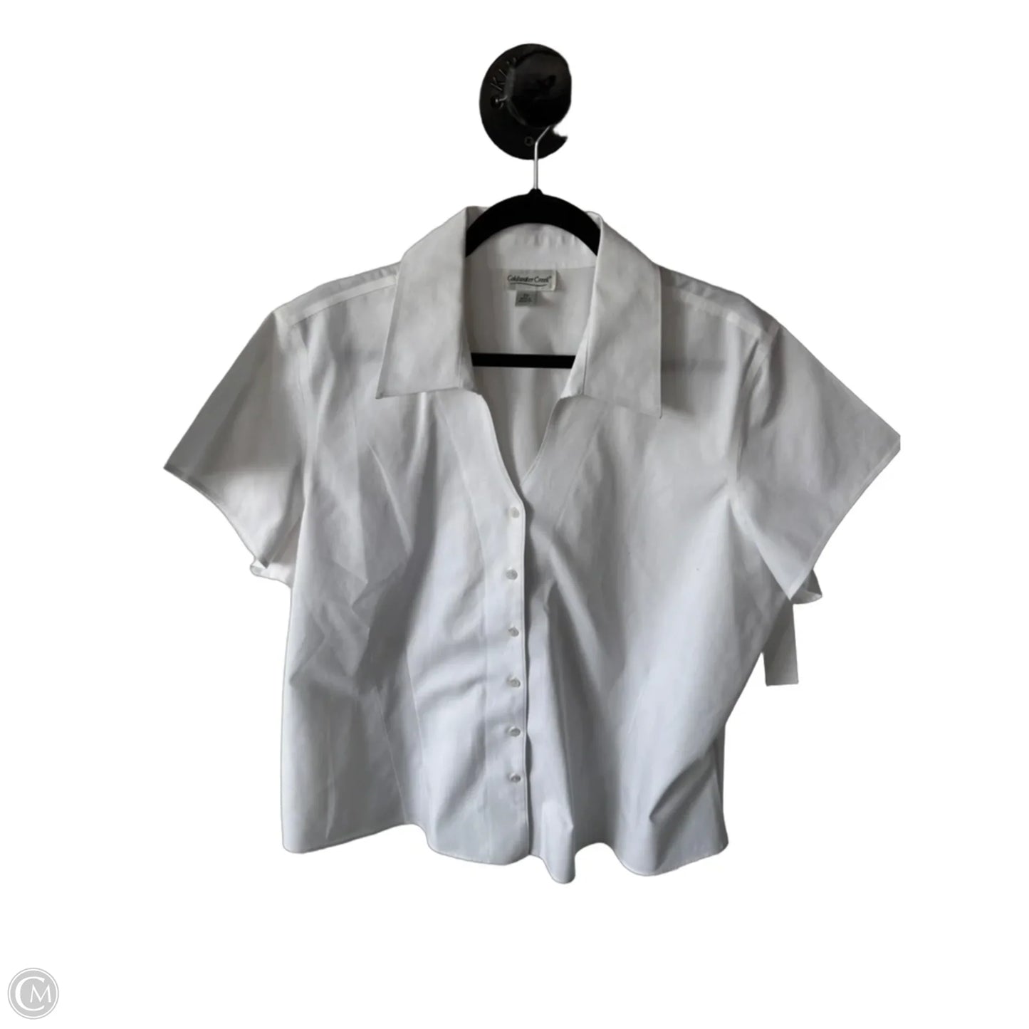 Top Short Sleeve By Coldwater Creek In White, Size: 2x